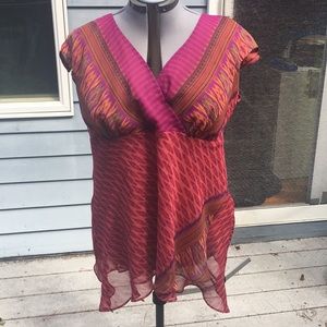 Lane Bryant sleeveless v-neck flowing top size L